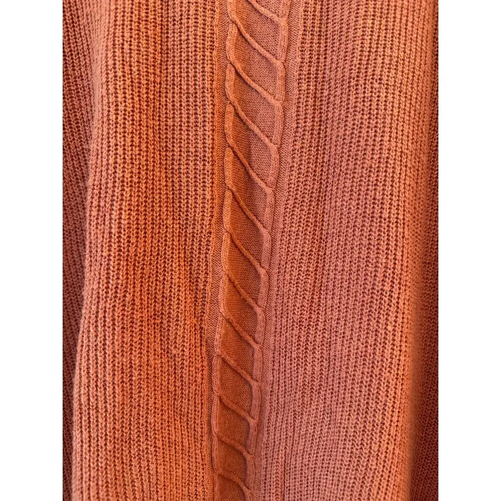 LC Lauren Conrad XL Rust Cable Knit Oversized Sweater Cotton Blend